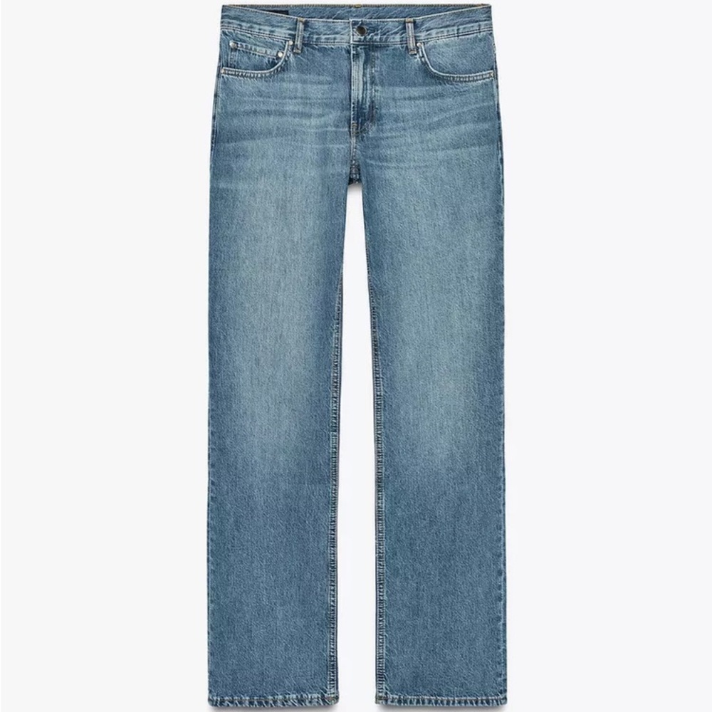 Zara ZW COLLECTION LOW RISE STRAIGHT BOOTCUT JEANS Women's Blue Boot Cut Jeans